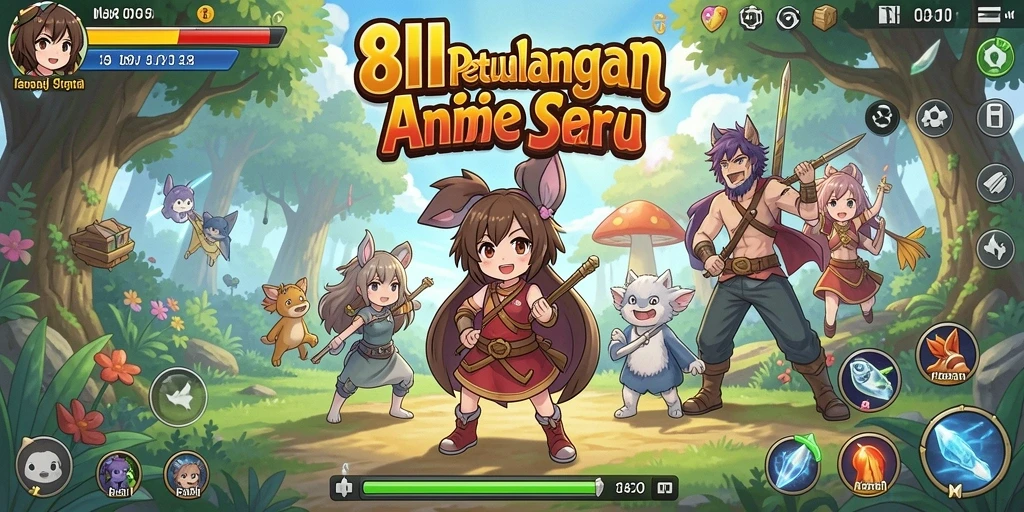 Tampak gameplay seru 8II dengan karakter anime unik.