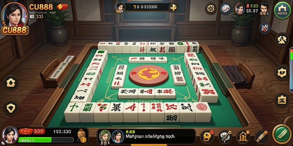 Tampilan gameplay menarik dari CU888 yang penuh strategi Mahjong.