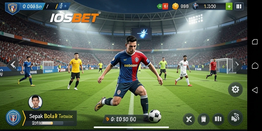 Tampilan gameplay menarik dari aplikasi IOSBET dengan aksi sepak bola yang mendebarkan.