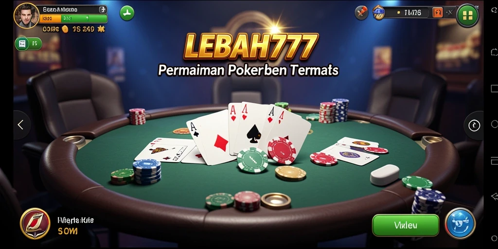 Screenshot gameplay LEBAH777 yang menunjukkan permainan Poker yang seru.