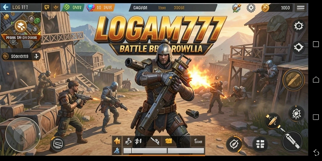 Tampilan aksi intens dalam permainan LOGAM777 Battle Royale.